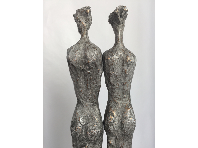  | TWINS | detail of bronze with white patina 
