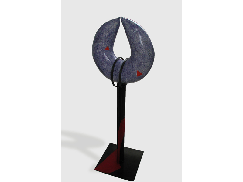  | MI TORO | H130 cm earthenware, oxides, acryllic paint, wrought iron 2000 