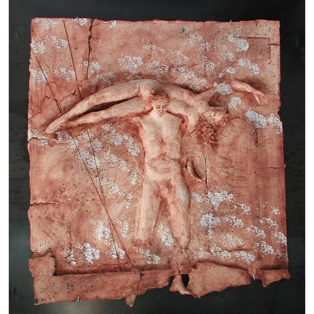 TOGETHER 2003|Ceramics on iron sheet|70 x 75 cm