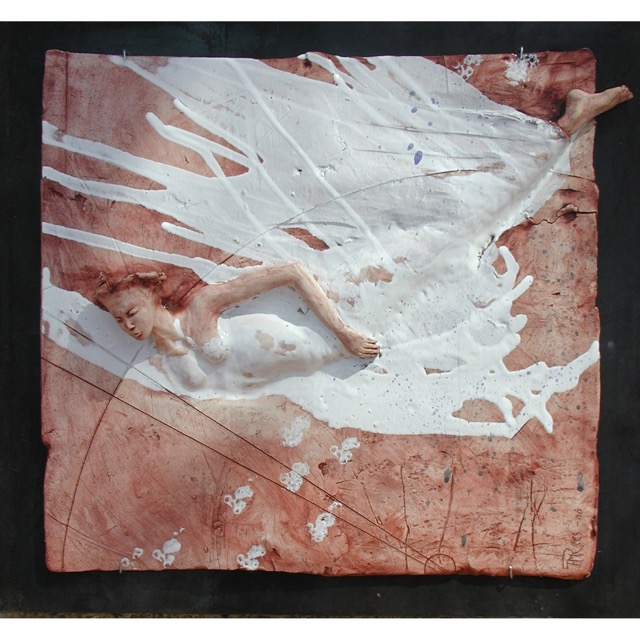 GARDIAN ANGEL|Ceramics on iron sheet|69 x 76 cm